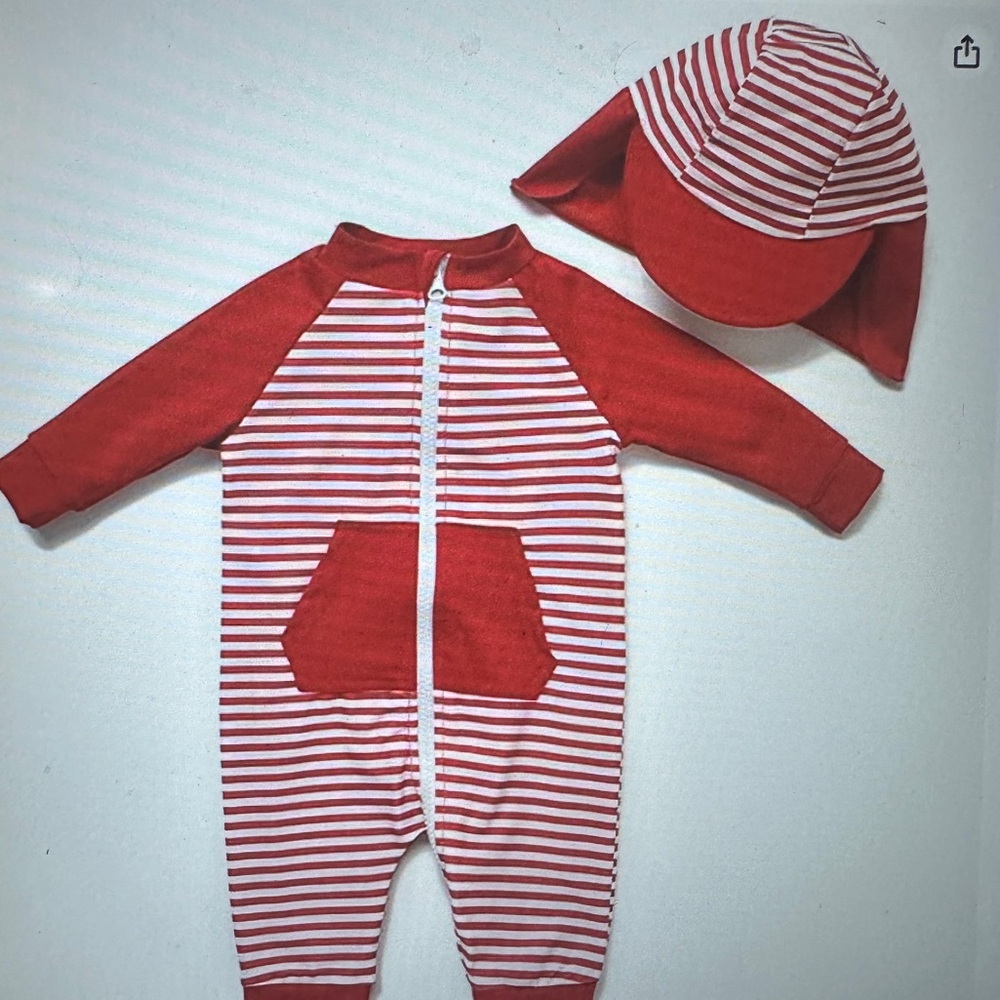 Red Striped Baby One Piece Swim Suit